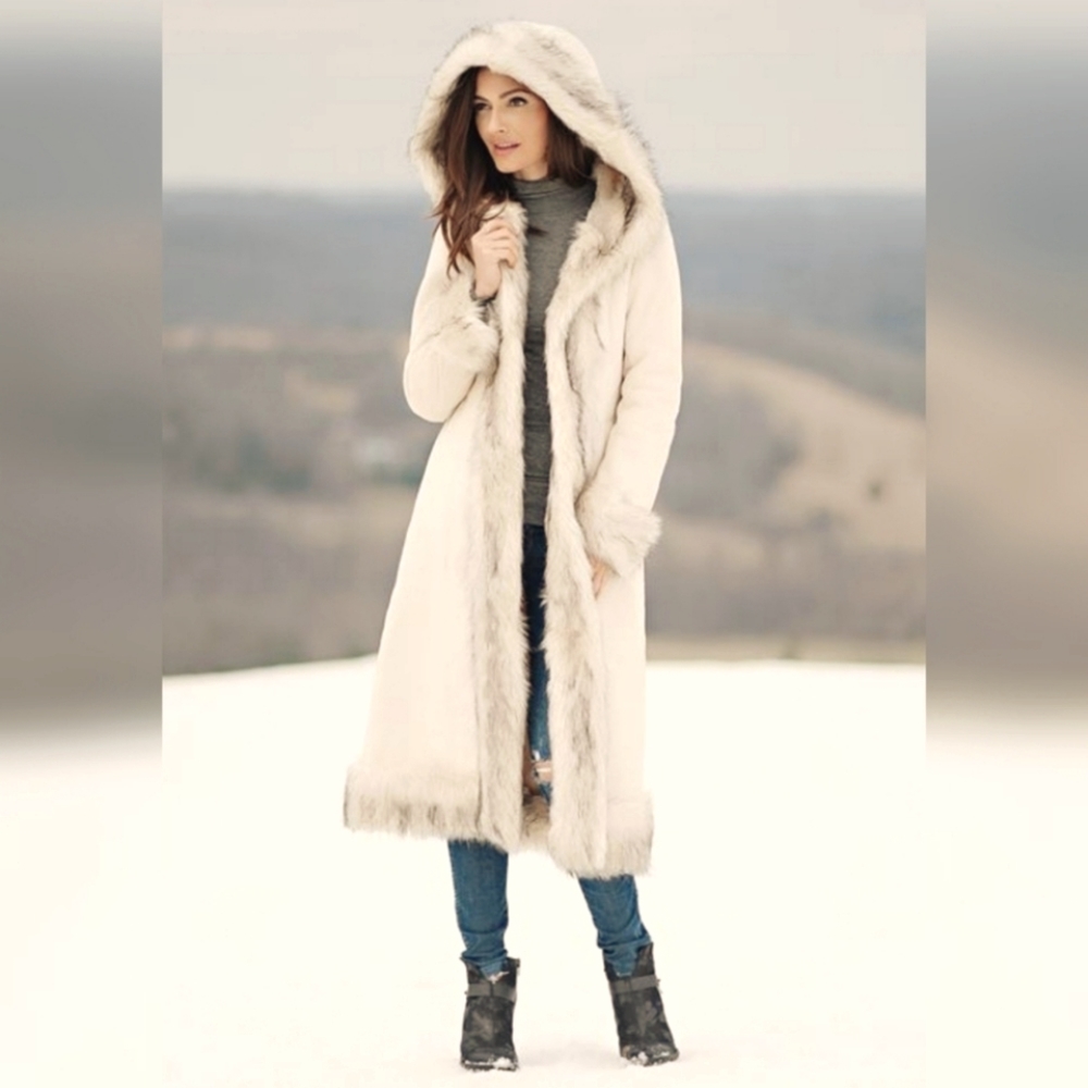 Donna Salyers Fabulous Faux Fox Fur Hooded Coat 2X